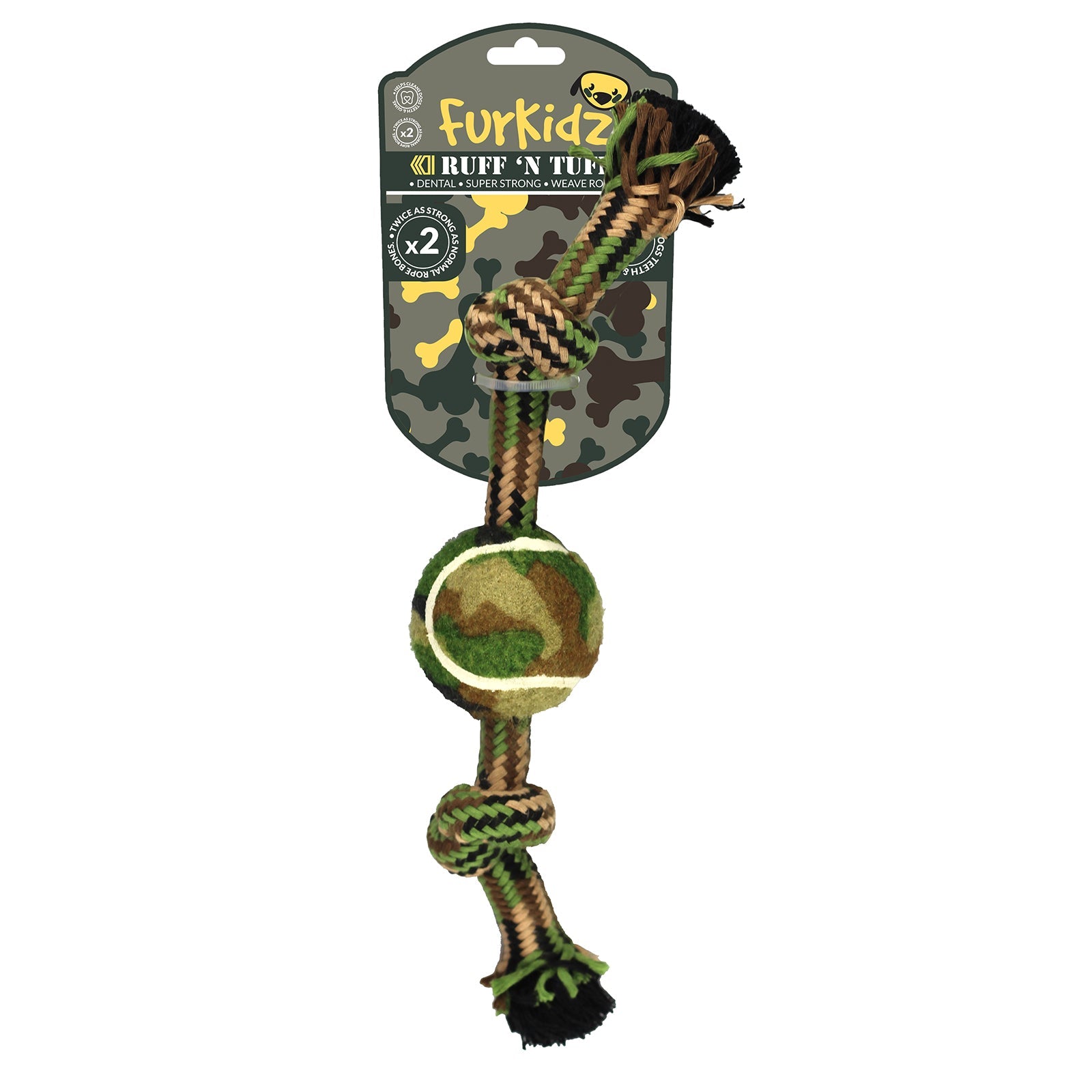 Ruff'nTuff 2 Knot Weave with Ball Small 32cm 130gm - FISH HUT AQUA AND PET SUPPLIES - #location#
