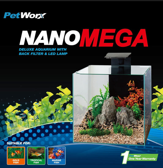 Petworx Nano Mega 90L Aquarium (45cm cube) - FISH HUT AQUA AND PET SUPPLIES - #location#