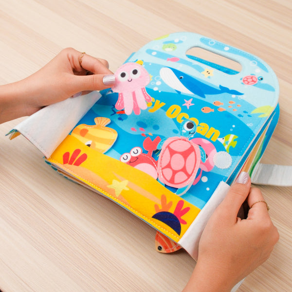 Blue Ocean Quiet Book - shark hideout activity