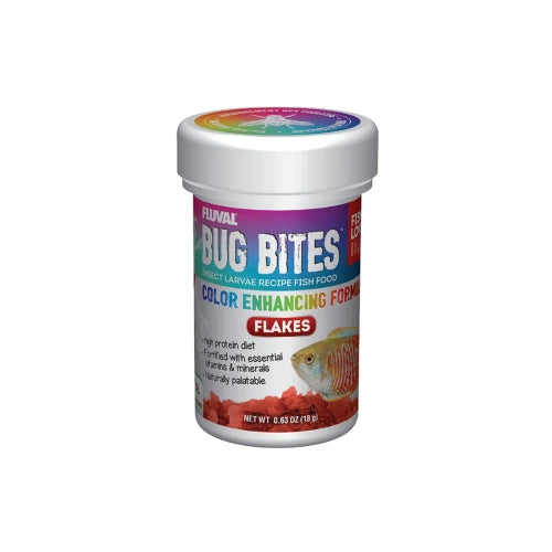 Fluval Bug Bites Colour Enhance Flakes 18gm - FISH HUT AQUA AND PET SUPPLIES