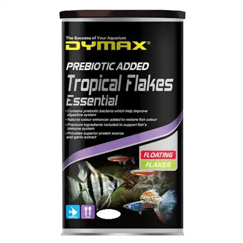 DYMAX TROPICAL FLAKES ESSENTIAL 20G/180ML FLOATING FLAKE - FISH HUT AQUA AND PET SUPPLIES