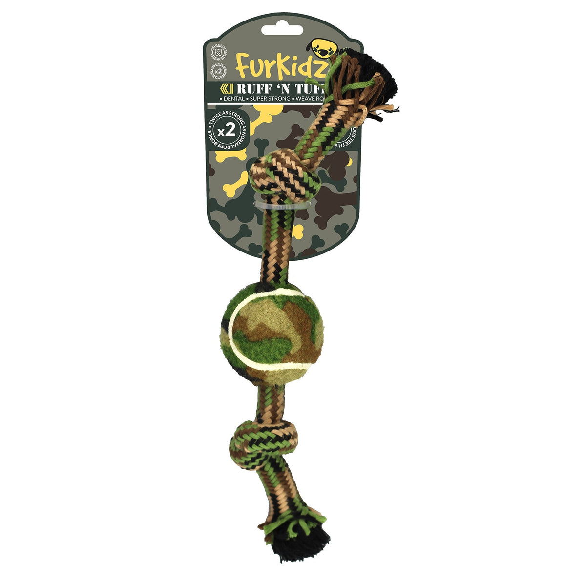 Ruff'nTuff 2 Knot Weave with Ball Small 32cm 130gm - FISH HUT AQUA AND PET SUPPLIES - #location#
