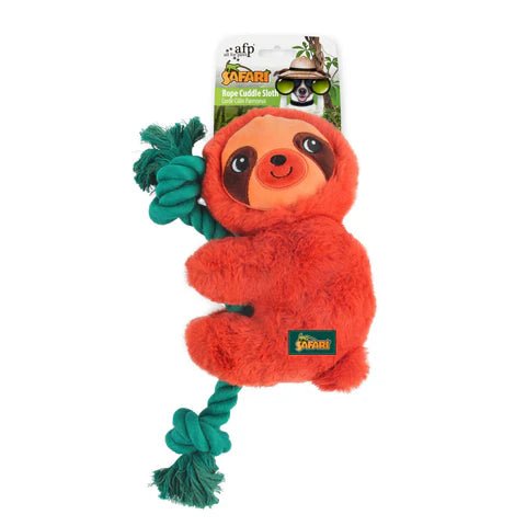 Safari Cuddle Sloth with Rope 31 x 18cm - FISH HUT AQUA AND PET SUPPLIES - #location#