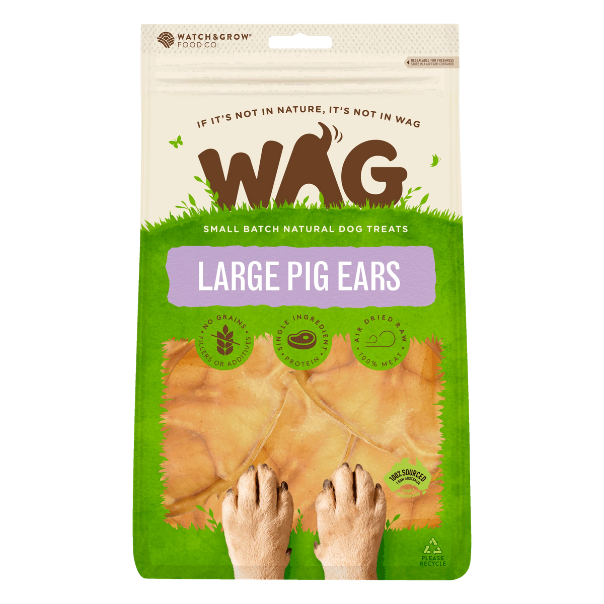 WAG Pigs Ear Single Lge. - FISH HUT AQUA AND PET SUPPLIES - #location#