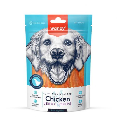 Wanpy Dry Chicken Jerky Strips 100gm Bag